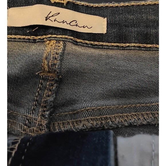 Women's Kancan Distressed Raw Hem Denim Skirt Size 26 - Picture 3 of 7